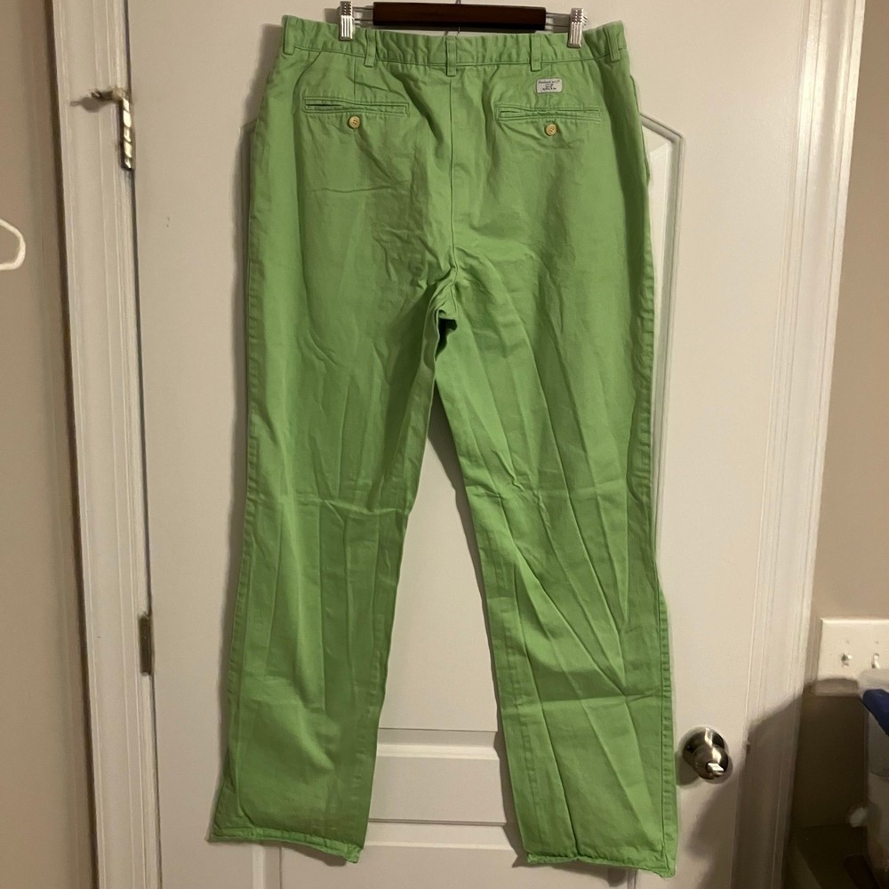 Vineyard Vines Men‎ Chino Breaker Pants 38xU in Green Slim Fit Cotton Flat Front - Picture 2 of 10